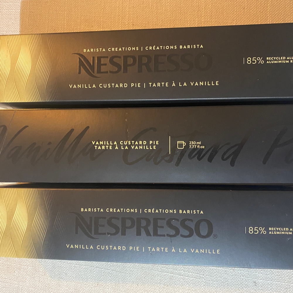 NEW IN BOX: Nespresso (3) Vanilla Custard Pie Vertuo pods, never opened!!